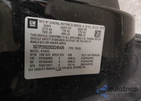 2012 GMC Sierra 1500 Denali from USA, damaged, VIN 3GTP2XE22CG245426